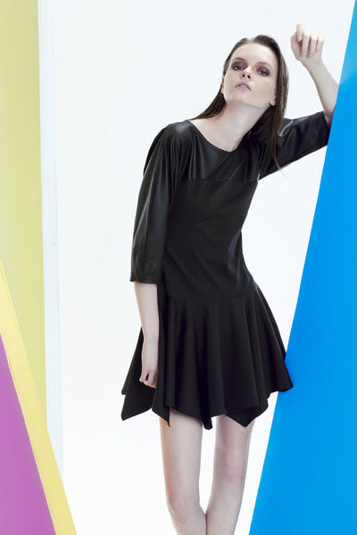 Parlak Çizgili Krep Elbise - Freak Is The New Black - Online Shop - 1