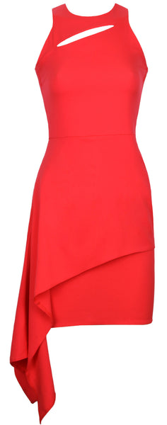 Nar Çiçeği Asimetrik Bodycon Mini Elbise - Freak Is The New Black - Hande Erçel Kırmızı Elbise Aşk Laftan Anlamaz
