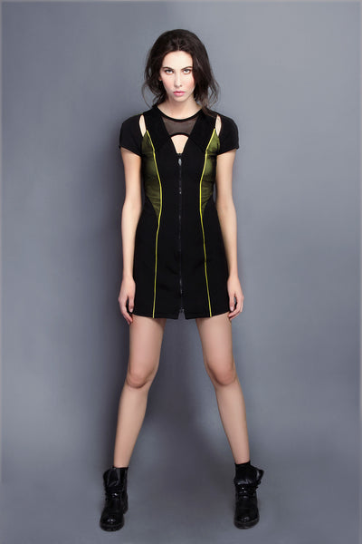Siyah Sarı Biyeli Bodycon Elbise - Freak Is The New Black - Online Shop - 1